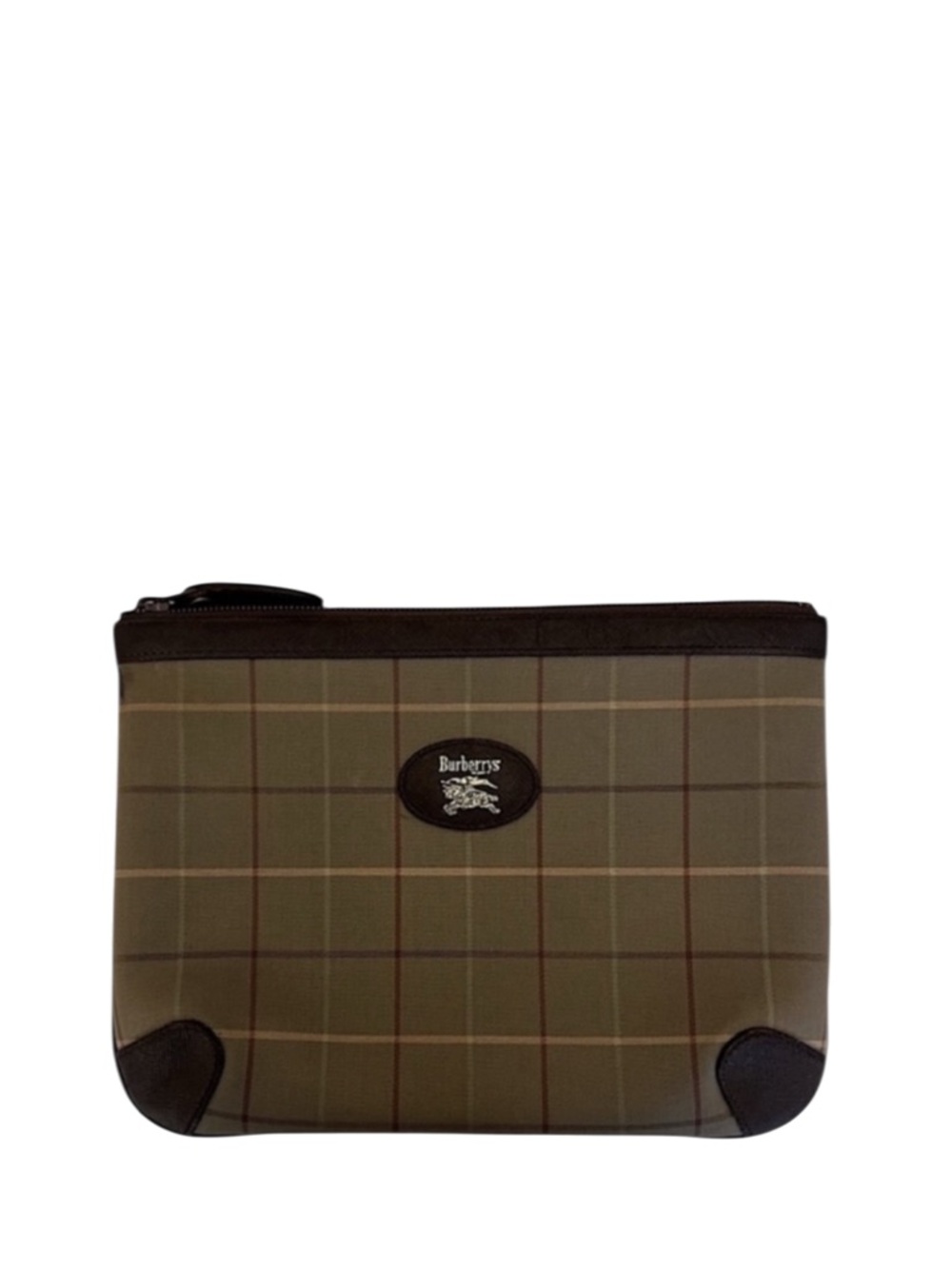 BURBERRY - BROWN TAN RED YELLOW NOVA CHECK CLUTCH BAG POUCH